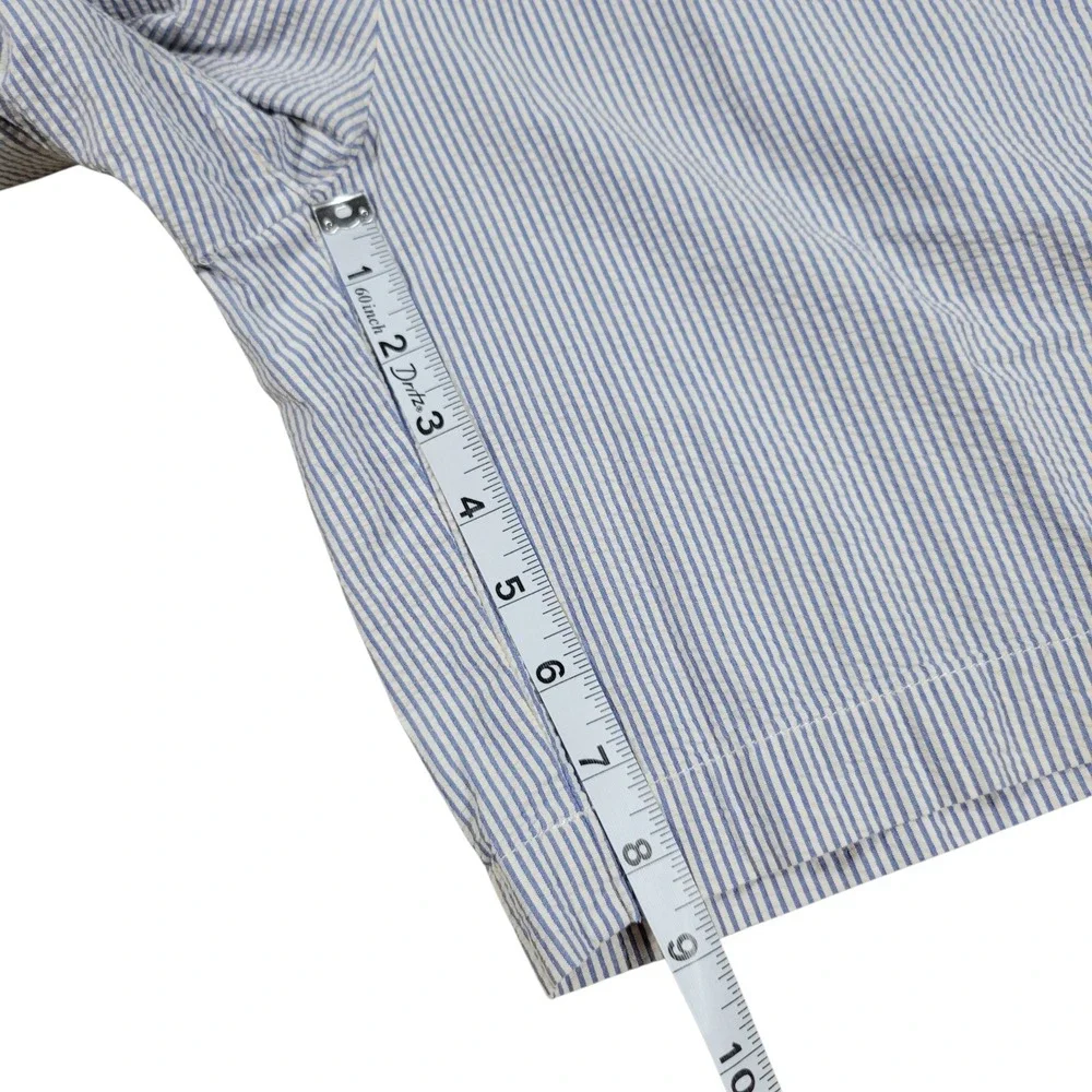 J.Crew Seersucker Shorts Mens 30 Blue White Striped Cotton Preppy Summer 63971